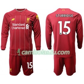 Camisolas de Futebol Liverpool Sturridge 15 Criança Equipamento Principal 2019/20 Manga Comprida